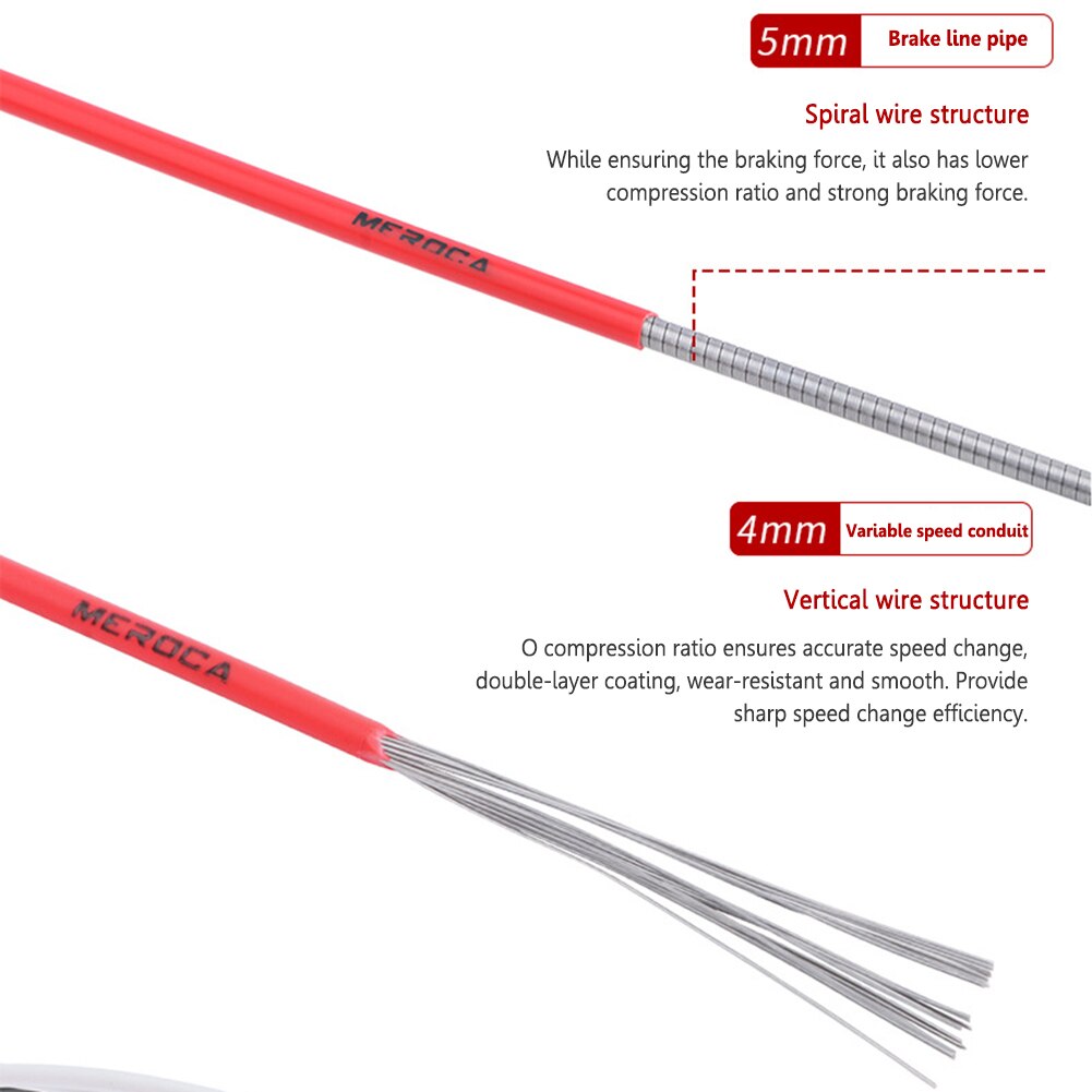 Universal Bicycle Brake Cable Housing Shift Cable Wire Pipe for MTB Road Bike Derailleur Brake Line Front Rear Tube Bike Access