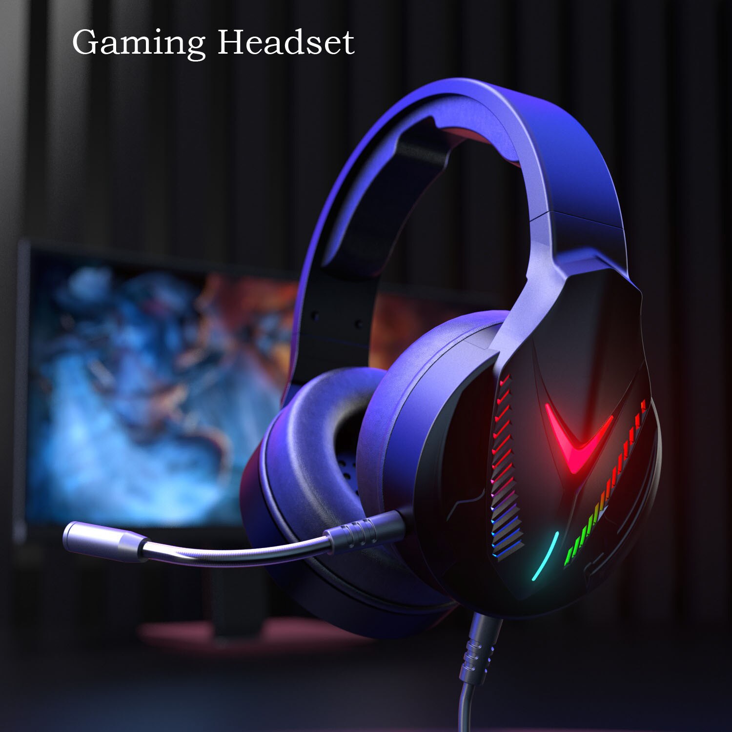 H600 Gaming Headset 3.5mm Over-Ear Stereo Gaming Headphone Microphone Gaming Headphones With Noise Cancelling Microphone: Default Title