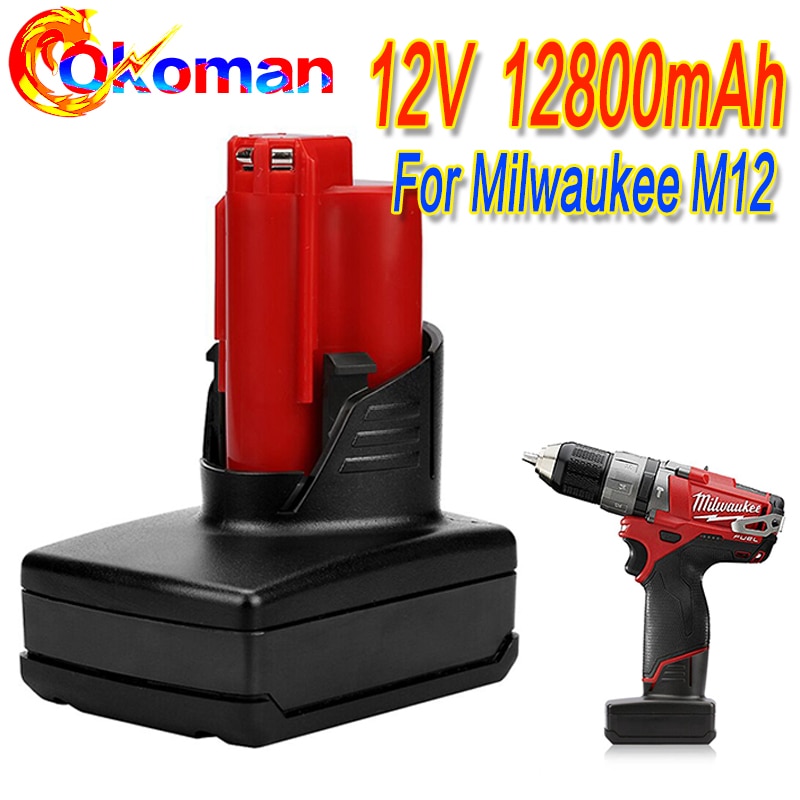 Hoge Capaciteit Gereedschap Accu Voor Milwaukee M12 12V 12800Mah Power Tool Oplaadbare Li-Ion Batterij Vervangende Batterij Backup L10