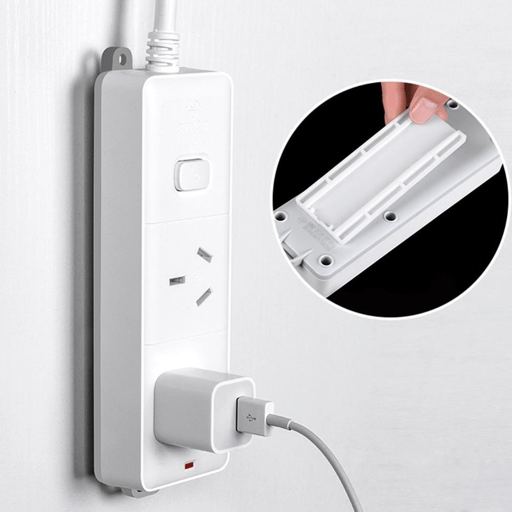Wall-Mounted Sticker Punch-free Plug Fixer Home Self-Adhesive Socket Fixer Cable Wire Organizer Seamless Power Strip Holder