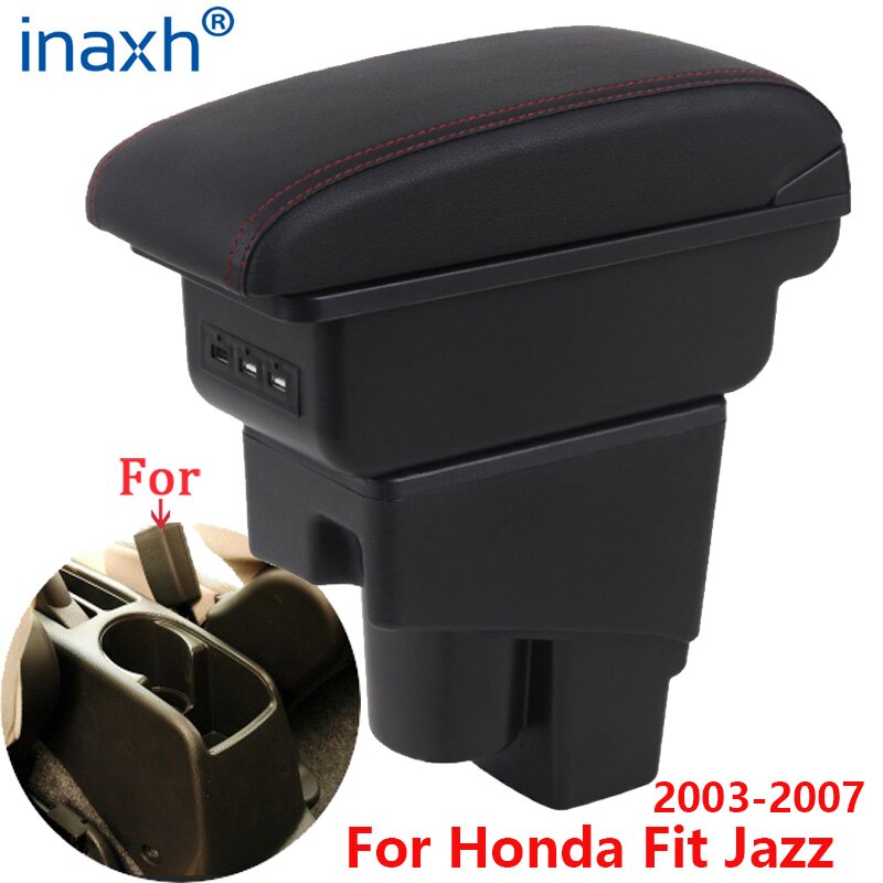 For Honda Jazz Armrest box For Honda Fit Jazz 1 Car Armrest 2003-2007 Arm Storage box car accessories 2003 2004 2005 2006 2007