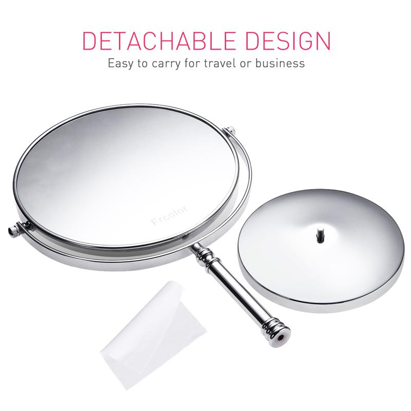 8 tommer 10x forstørrelsesspejl dobbeltsidet makeup spejl klart 360 ° rotation let rengøring skrivebord til makeup kosmetisk skønhedsværktøj