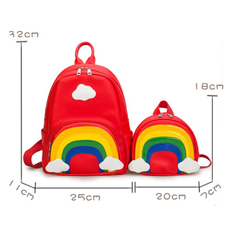 freundlicher Rucksack Mädchen Schule Taschen Neue Karikatur Regenbogen Drucken Rucksack eltern-Art-Paket freundlicher Rucksäcke