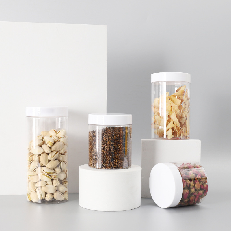 24x Clear PET Plastic Jars 150ml 200ml 250ml 300ml Transparent Empty Cosmetic Mask Cream Wax Packaging Containers Pots with Lids