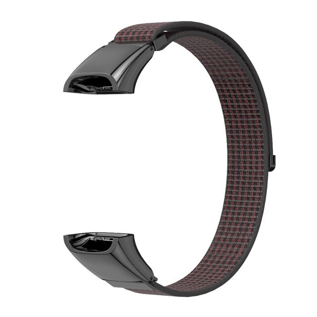 Til huawei band 4 rem nylon armbånd til correa huawei band 5i rem armbånd udskiftningstilbehør: Sort rød / Til huawei bånd 5i