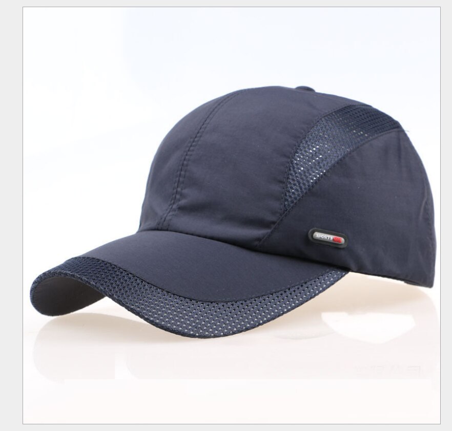 Gorra de béisbol transpirable para hombre y mujer, gorro de béisbol de secado rápido, Color puro, Unisex: Azul marino