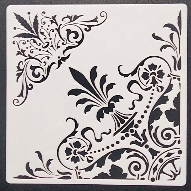 1 stk 20*20cm laciness sjablong for møbler vegger maling dekorasjon lagdeling plast diy fargelegging preging utklippsbok stensiler: C39