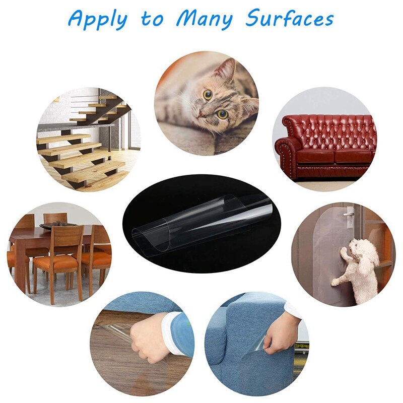 Ochraniacze na meble dla zwierząt, podkładka odstraszająca dla kota na skórzaną kanapę, przezroczysty kot domowy ochraniacze na pazury dla psów, odporne na zadrapania Kot