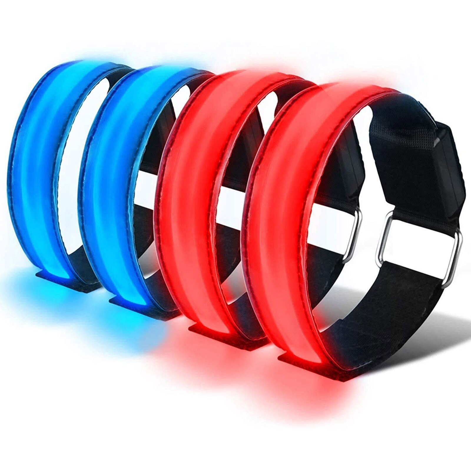Reflecterende Armband Lopers Wandelaars Running Light Oplaadbare Led Hand Strap 2Pc + 1Pc Usb Line Night Joggen Wandelen fietsen: Army Green