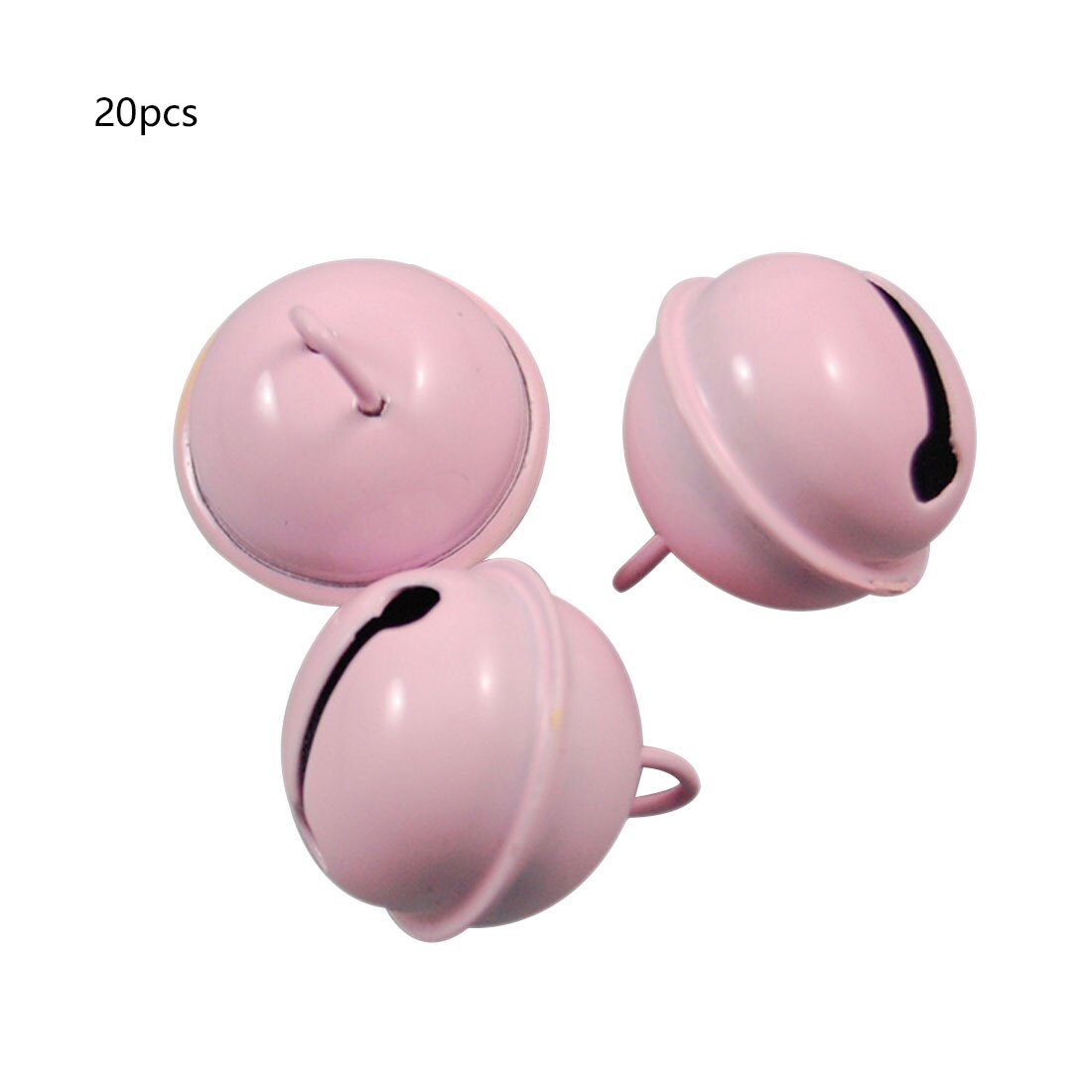 Décorations clochette Jingle en métal en fer | 22mm, 20 pièces colorées, décoration de noël, pendentifs pour animaux de compagnie, accessoires artisanaux faits à la main pour bricolage: Rose