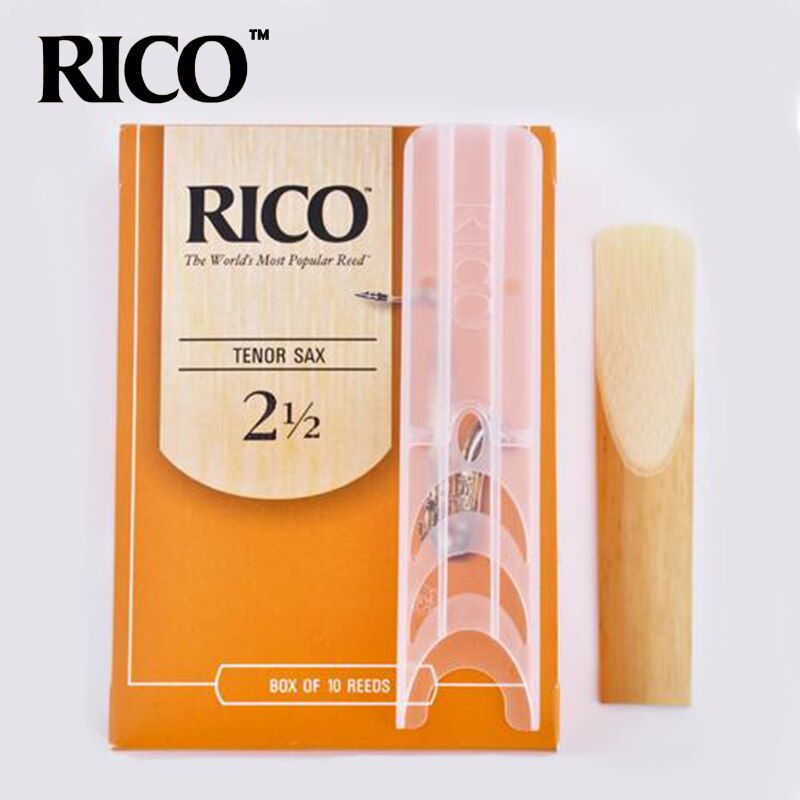 Anches de saxo RICO Derppde ténor Bb force 2.5 #, 3.0 # Orange boîte de 10