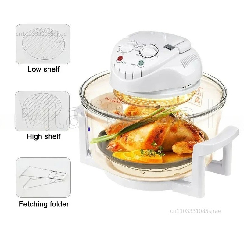 Piekarnik falowy, frytkownica elektryczna, piekarnik turbosprężarka, piekarnik halogenowy, 12L, 1300W, konwencjonalny piekarnik na podczerwień ultra