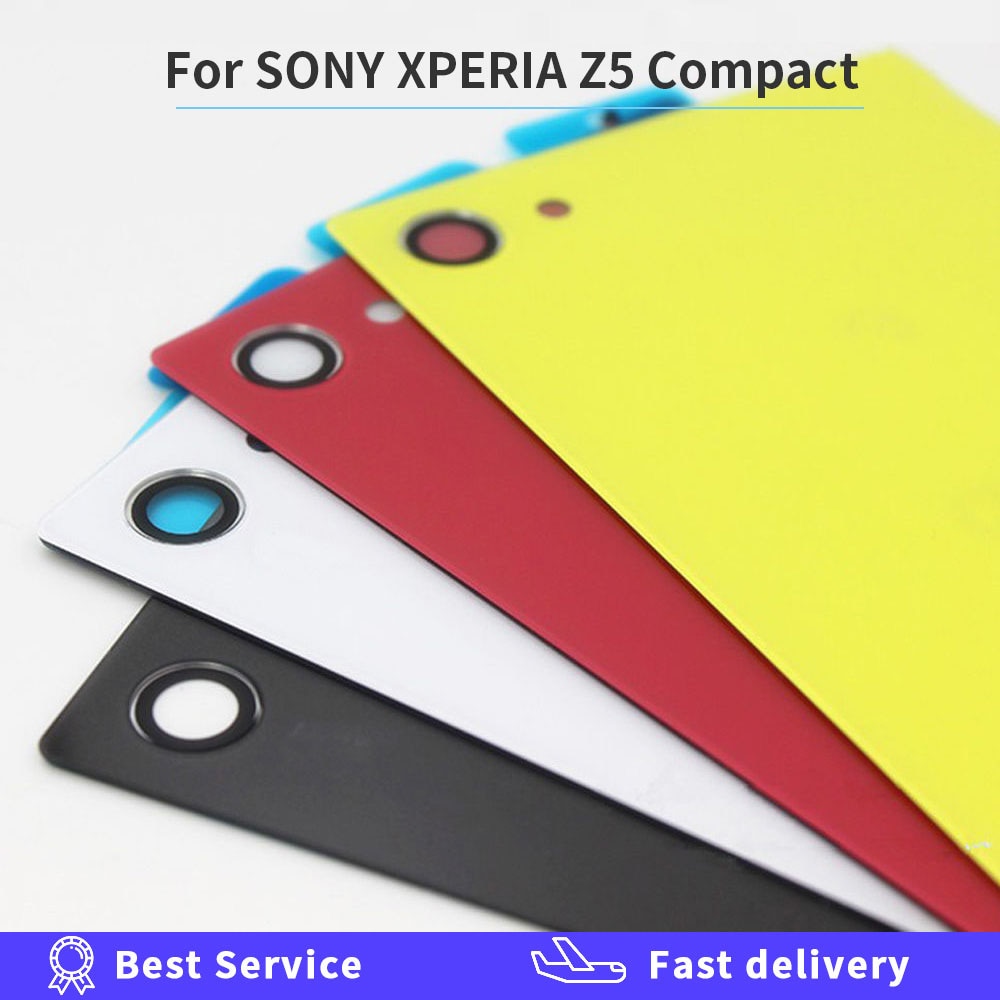 Voor SONY XPERIA Z5 Compact Back Battery Cover Deur Achter Behuizing Glas Case Voor SONY Z5 Compact E5803 E5823 Batterij cover 4.6"