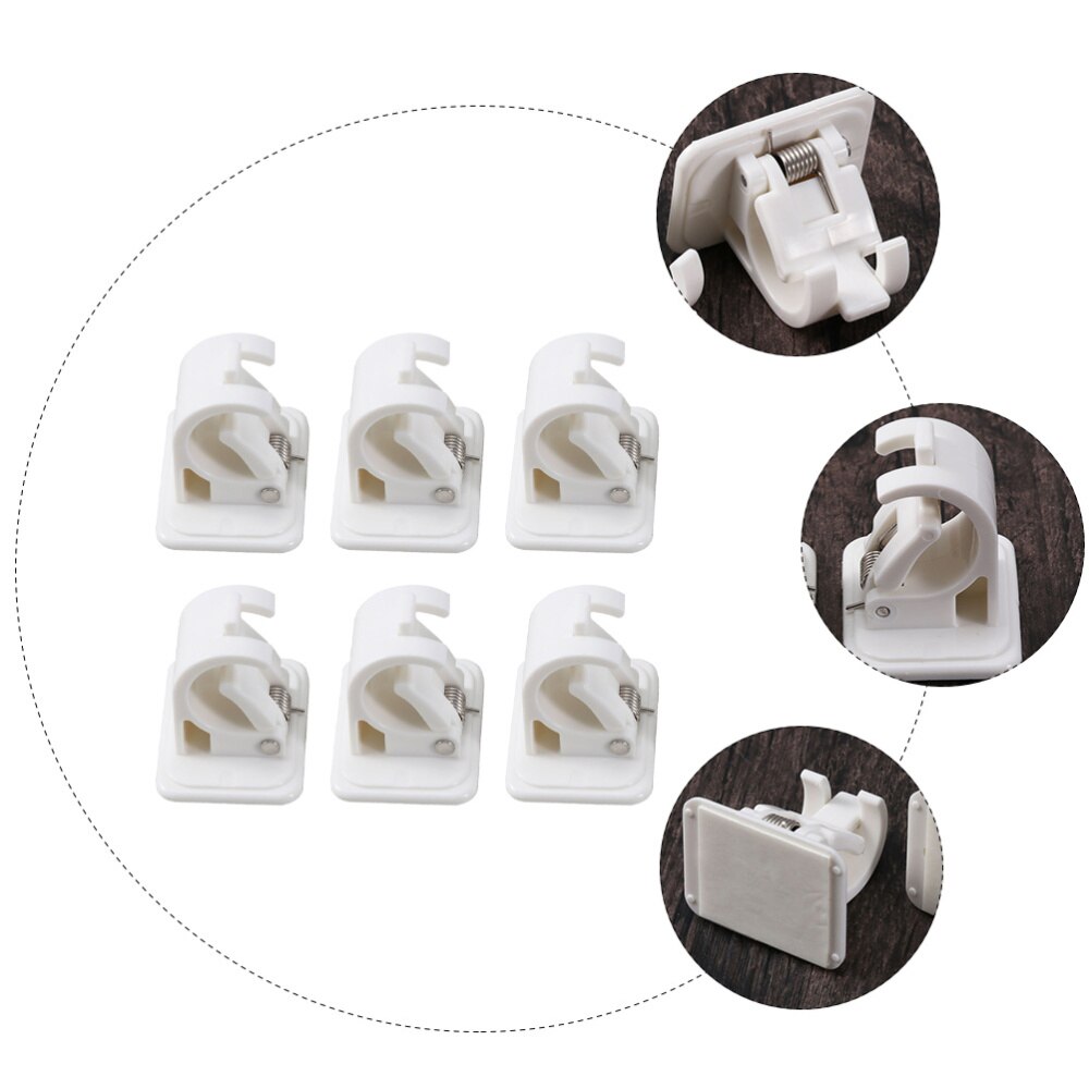 6 ganchos de parede autoadesivos dos suportes da haste da cortina dos pces para pólos do suporte da haste da cortina