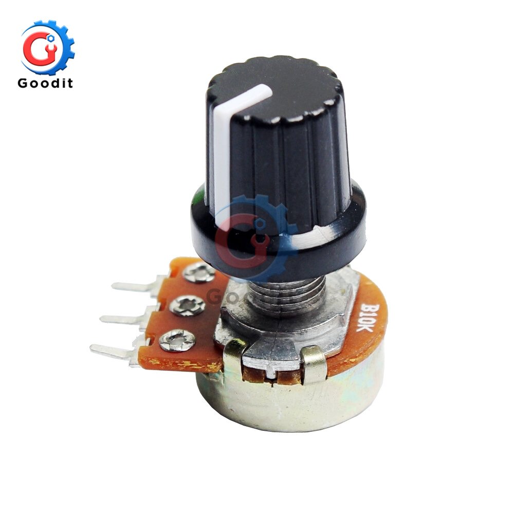 WH148 5Pcs/lot 1K 10K 20K 50K 100K 500K Ohm 15mm 3 Pin Linear Taper Rotary Potentiometer Resistor for Arduino with AG2 White cap