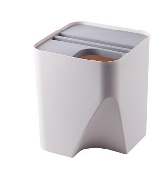 Keuken Prullenbak Prullenbak Recycling Bin Huishoudelijke Droge En Natte Scheiding Afvalbak Voor Badkamer Keuken: WHITE / S