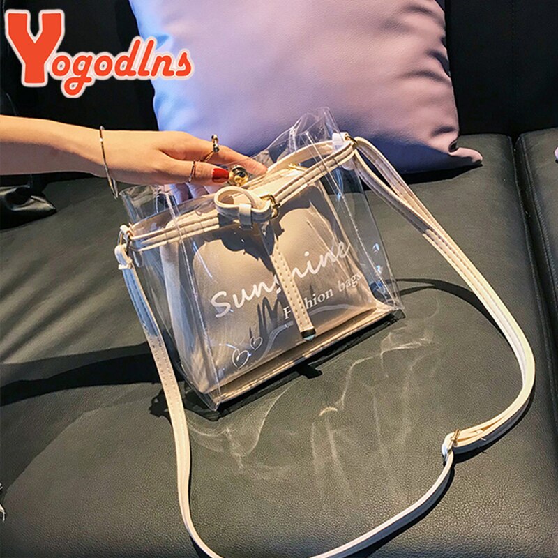 Yogodlns sacs à bandoulière pour femmes dame Transparent épaule gelée paquet été sac à main téléphone sac bolsa