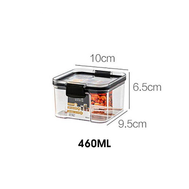 700/1300/1800ml voedselcontainers koelkast plastic keuken noedeldoos meergranen opslagtank transparante verzegelde blikken: A