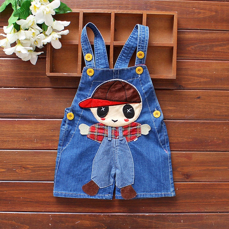 Diimuu verão crianças bebê meninos denim calças curtas roupas 1-3y crianças menino casual curto macacão dos desenhos animados roupas de impressão