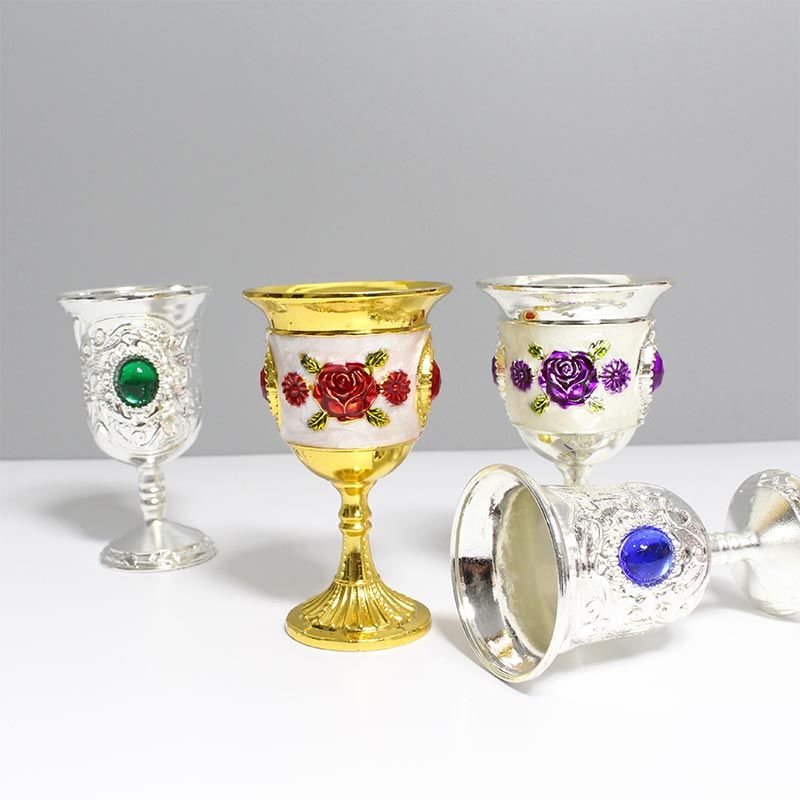 Energe forår antik håndværk hvidvinsglas kinesisk miao tibetansk med diamantvinsglas sæt med ædelsten sølv retro bæger