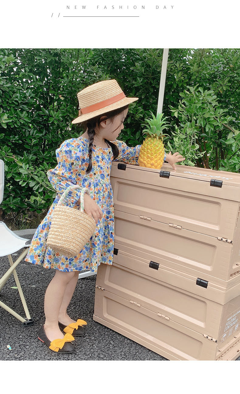 Meisjes Lange Mouw Mode Jurk Bloemen Lente Elegante Jurk Voor Peuter Meisje Kleding Chiffon Jurk Prinses Causale Kleding: Lavendel / 6T SIZE 130