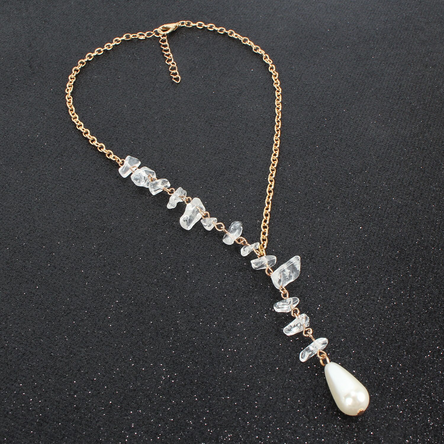 Classic versatile jewelry single layer gravel woman versatile pearl Water Pendant Necklace woman