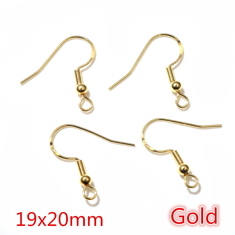 50 Uds. De 2 estilos, 925 de plata esterlina, pendientes de oro de rodio, ganchos, accesorios para hacer joyas