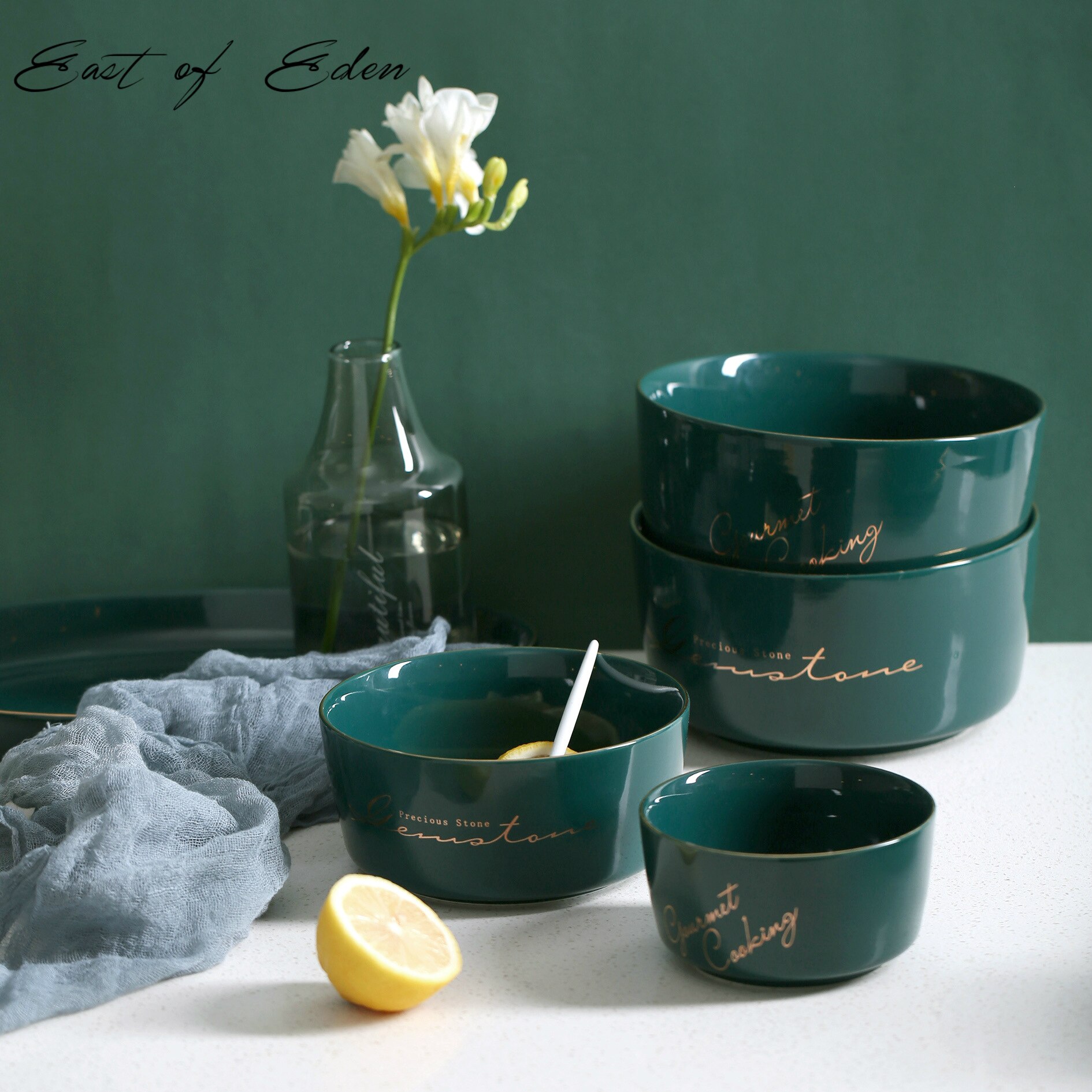 Oosten van Eden Nordic stijl servies groen Phnom Penh serie effen kleur kleine keramische kom ins servies