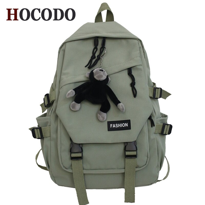 Hocodo Mode Vrouwen Rugzak Waterdicht Nylon Unisex Schooltas Effen Kleur Mannen Schoudertas Vrouwelijke Student Rugzak Reistas