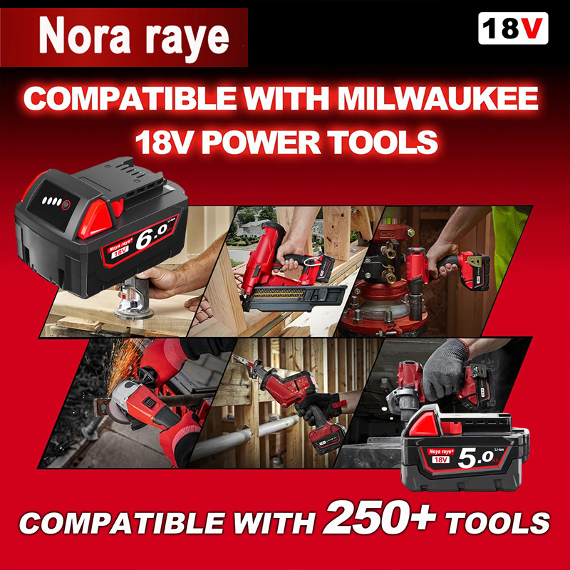 Original For Milwaukee Batteries M18B5 XC Lithium Battery 18v 5.0/6.0 battery charger For Milwaukee M12 3.0/5.0/6.0/9.0Ah M18