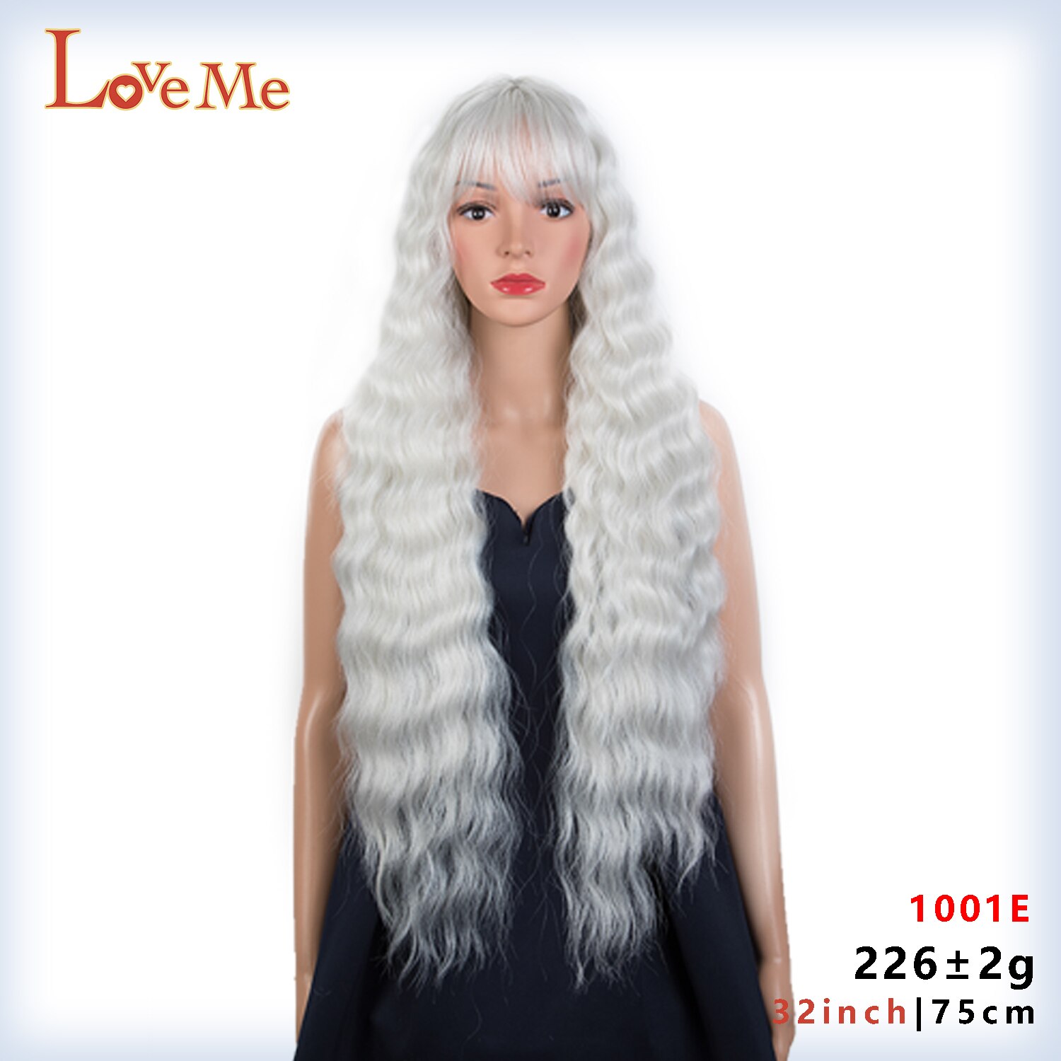 Love Me Lange Diepe Golf Synthetische Pruik Met Pony Ombre Blonde Regenboog Gekleurde Cosplay Pruiken Voor Zwarte Vrouwen Hittebestendige fibre: 1001E