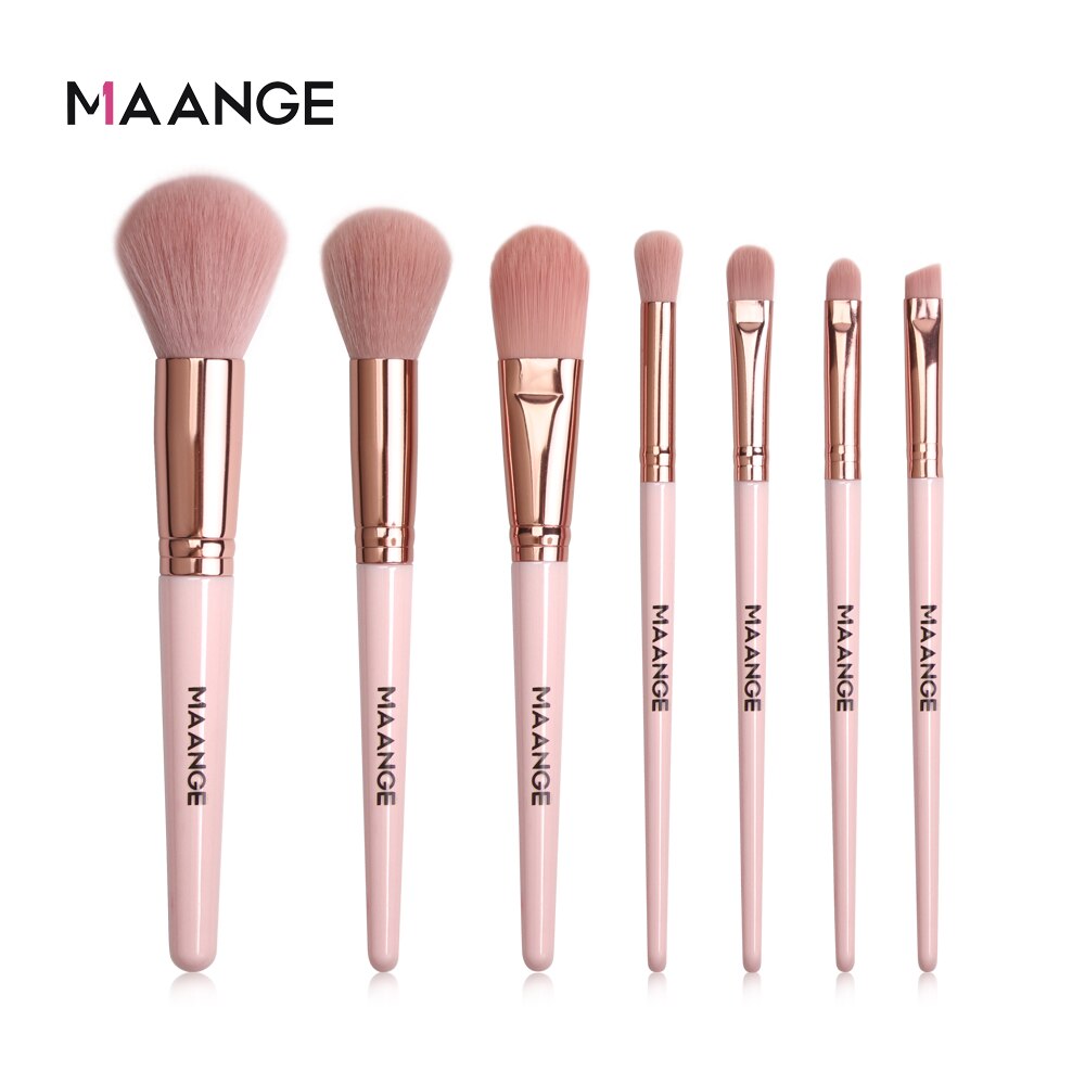 Maange conjunto de pincéis de maquiagem, 7/11 peças, pó, base, sombra, blush, kit de pincel de maquiagem, beleza dos olhos, viagem ferramenta cosmética,: 7 pcs brush set