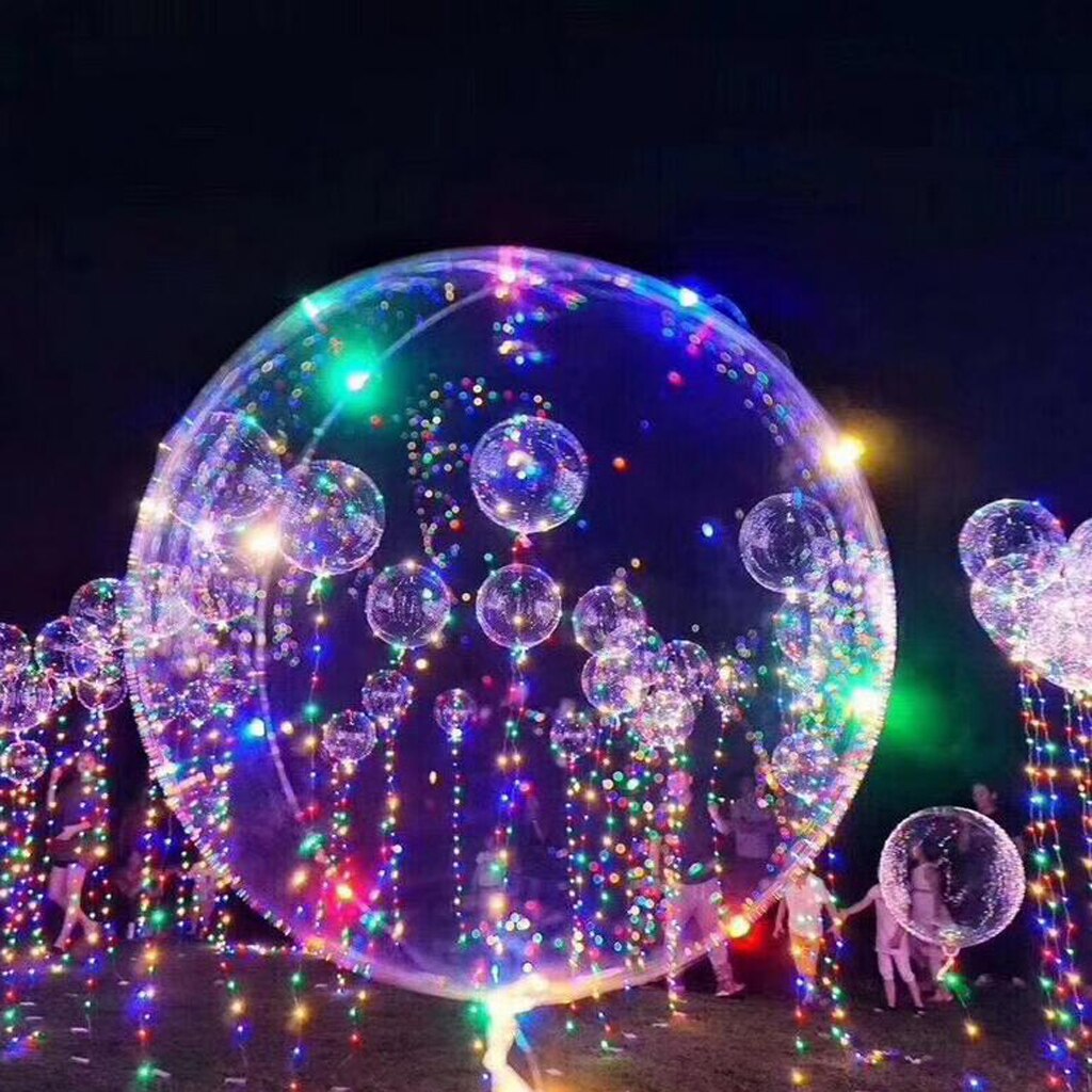 Grote Led Ronde Clear Bubble Transparante Light Up Party Bobo Ballonnen 18''