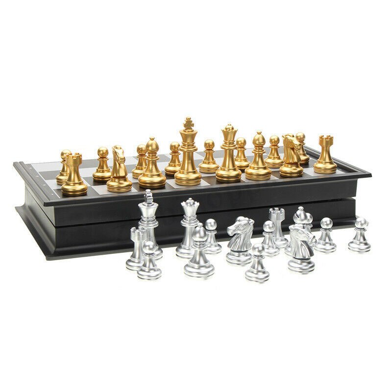 Bærbart magnetisk folde skakbræt skakbræt boks sæt rejser børn familie spil lbv