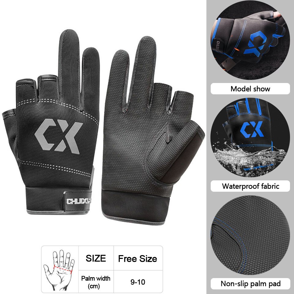Männer Angeln Handschuhe Im Freien Nicht-slip Angeln Schutz Handschuhe Drei Finger Cut Sport Halbe Finger Handschuhe Angeln Wasserdicht: Type B Gray
