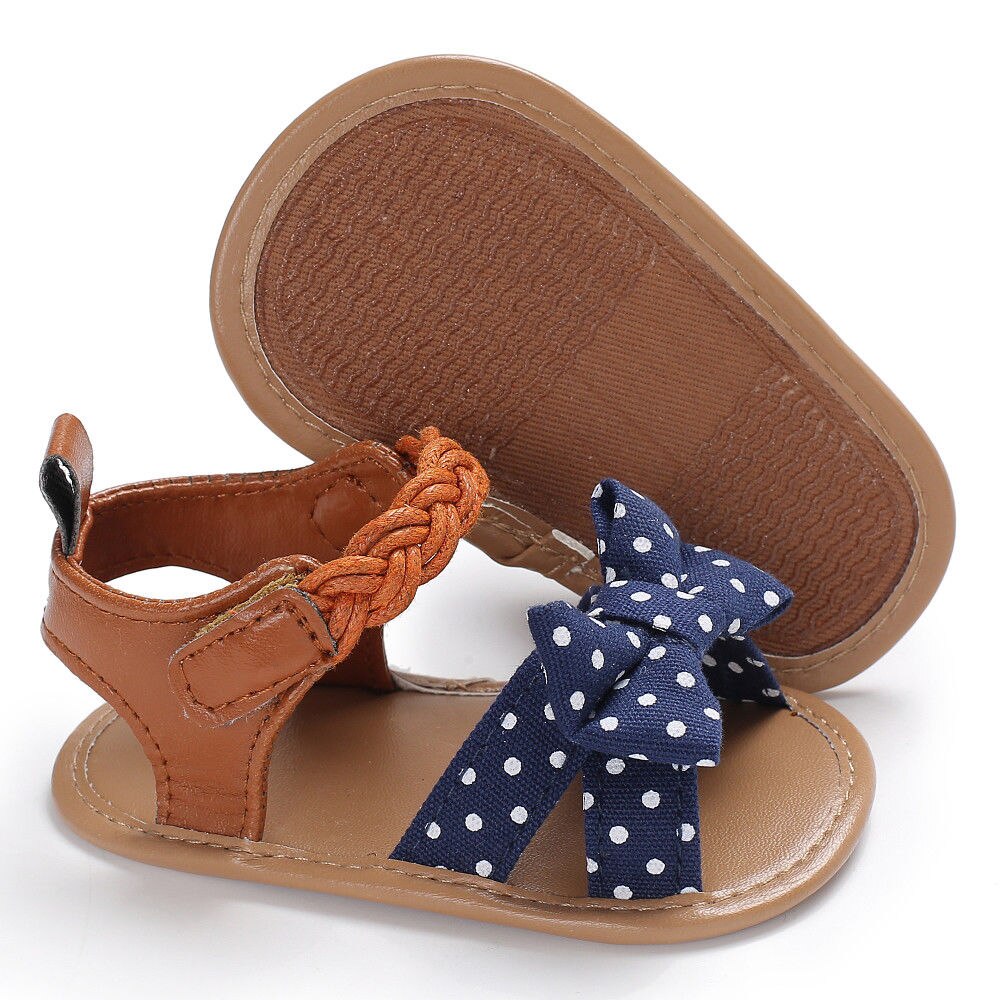 Peuter Meisje Baby Boog-Knoop Sandalen Zomer Canvas Baby Schoenen Prewalker 0-18M
