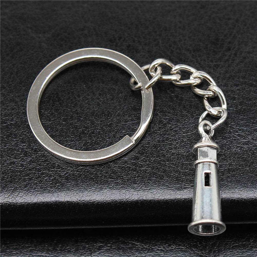 DIY Metallhalterkette Herren Schlüsselanhänger Jahrgang 2 Farben 25 x 8 mm Leuchtturm Anhänger Souvenirs: schwarz
