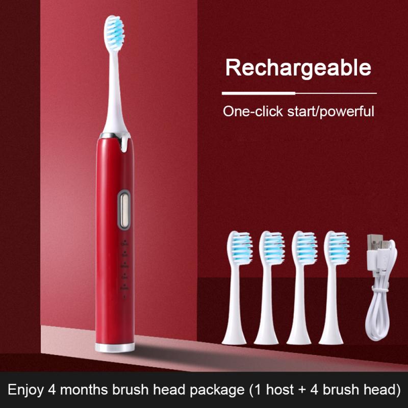 Rechargeable Electric Toothbrush Buy 1 Get 2 Toothbrush Head 5 Modes Waterproof Travel Toothbrush Automatic Smart Toothbrush: B3