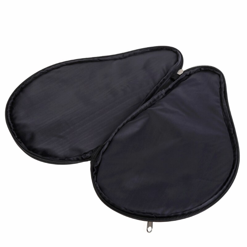 Waterproof Black Table Tennis Racket Bag PingPong Paddle Bat Case w/ Ball Pouch