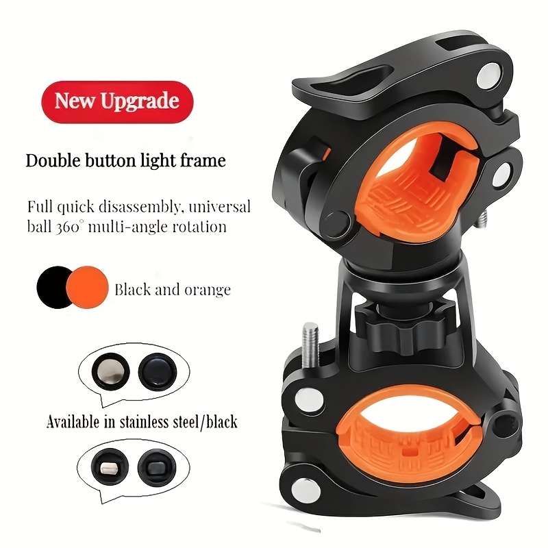 Fahrrad-Taschenlampenhalter, Fahrrad-Montagehalterung, Taschenlampenhalter 360° ° Rotationsbrenner-Clip für Radfahren, Reiten, Sattelstützenklemme: Weiß