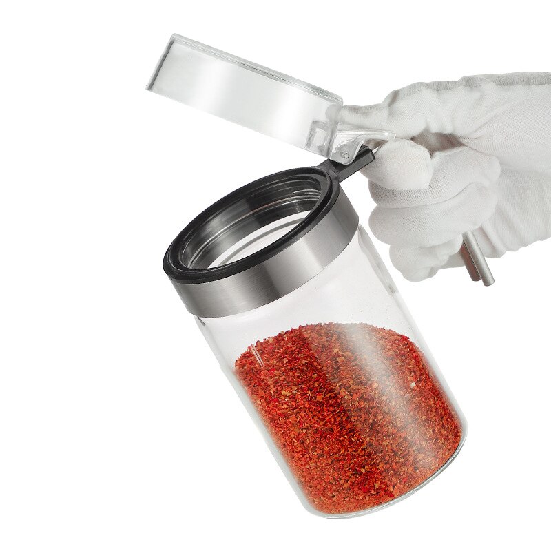 Glas køkken krydderi flaske stor diameter paprika salt peber krydderier arrangør krukke madlavning krydderi beholder tilbehør