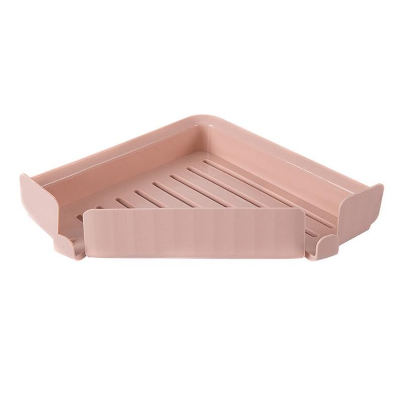 Perforated corner-free shelf rack kitchen storage shelf triangle hanging wall bathroom finishing rack drain free punch organizer: powder