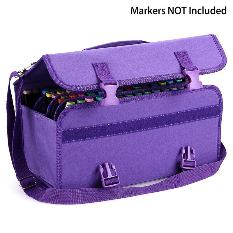 OLIKE Marker 120 Holders Organizer Case Storage for Primascolor Copic Marker So on Fits from 15mm to 22mm Diameter: Purple 