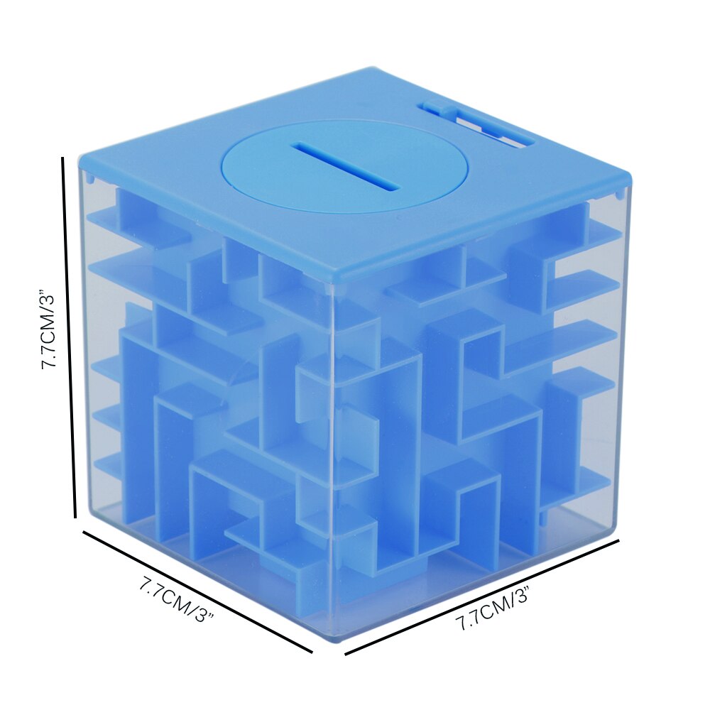 Enfant 3D Cube Puzzle labyrinthe argent labyrinthe boîte à pièces Cube Puzzle économiser tirelire cerveau tempête jeu enfant jouet