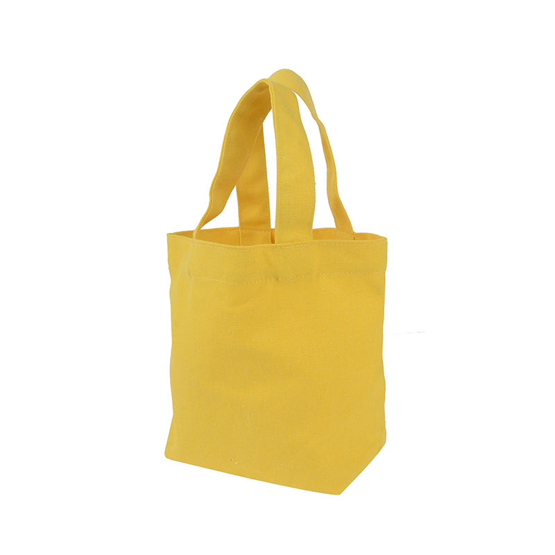 Sac à main en toile de couleur unie sac à provisions pour femme fille sac à Lunch Portable sac de pique-nique sac de rangement pour femme sac 23*21*10cm: Jaune