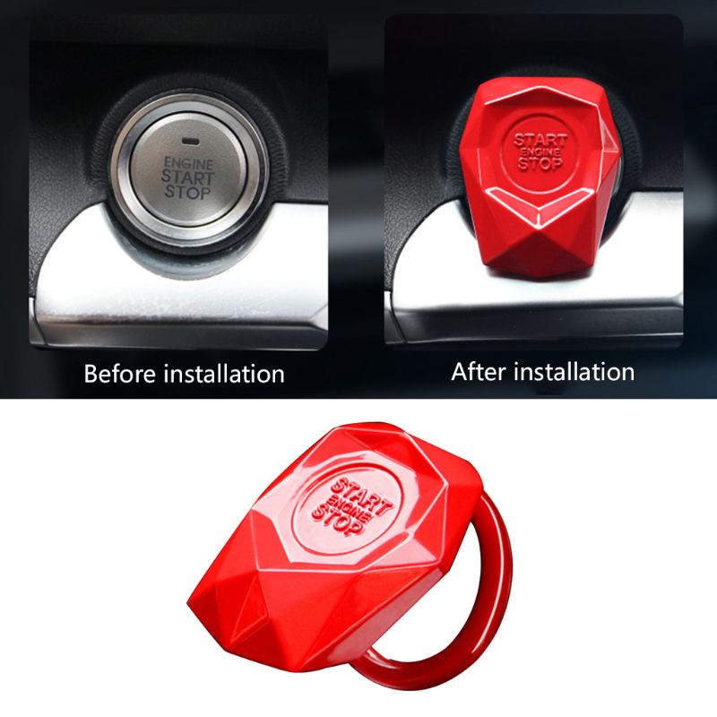 Universal Engine Start Stop Switch Button Push Protection Cover Decorative Trim Sticker Car Interior Accessories