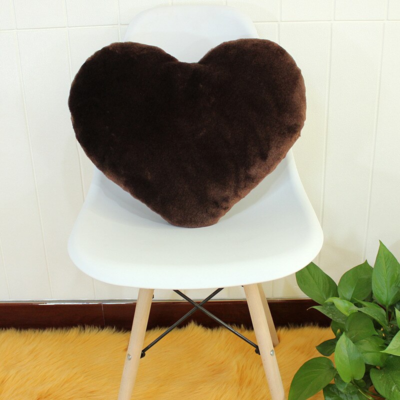 Werfen Kissen für Zurück Nette Herz Geformt PP Baumwolle Füllung Wolle-wie Stoff Rückenlehne Kissen Weihnachten für Freundin frau: Kaffee