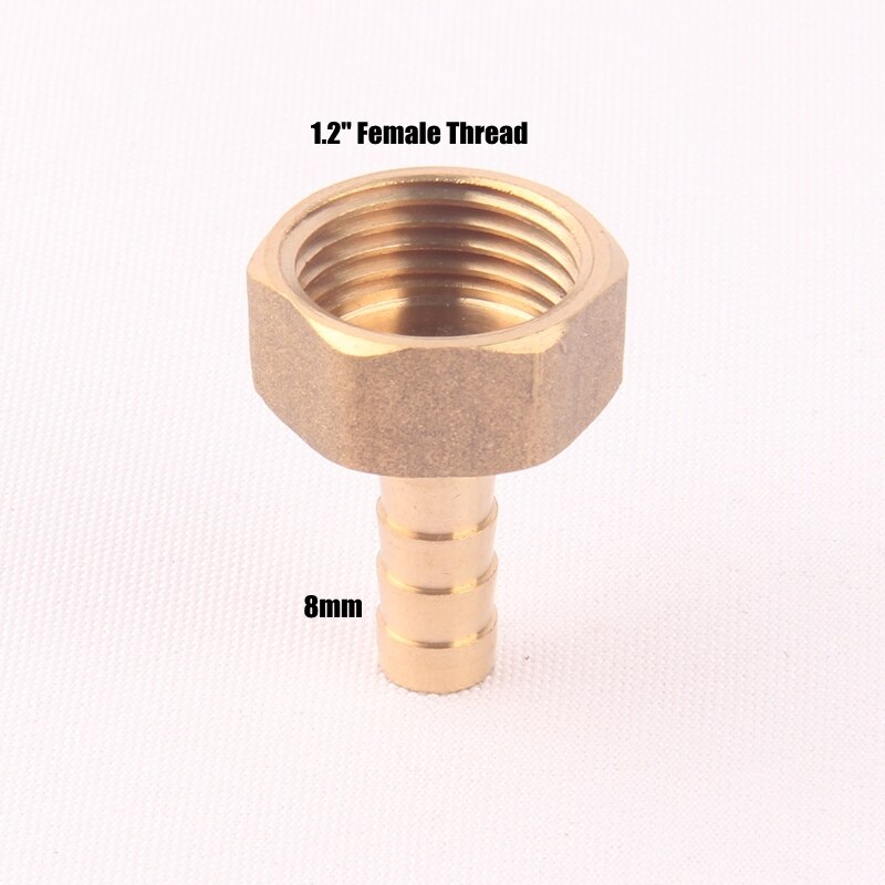 1/2" Female Male Thread Hose Connector 8-19mm Pure Brass Pagoda Water Connectors Irrigation Copper Gas Soft Pipe Hose Adapters: 1l2 Female-8mm