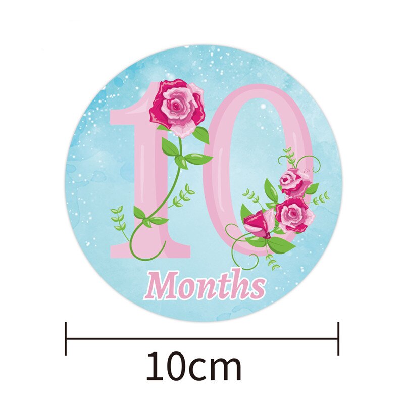 12 unids/set/set etiqueta de número de flores de enero a diciembre, decoración de de cumpleaños de bebé, colorido, pegatina de crecimiento de registro de mes