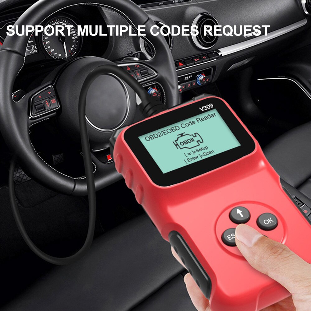 9-16v OBD Diagnostic Device Car Fault Reader Code Scanner Vehicle Fault Code Reader 5 languages supported